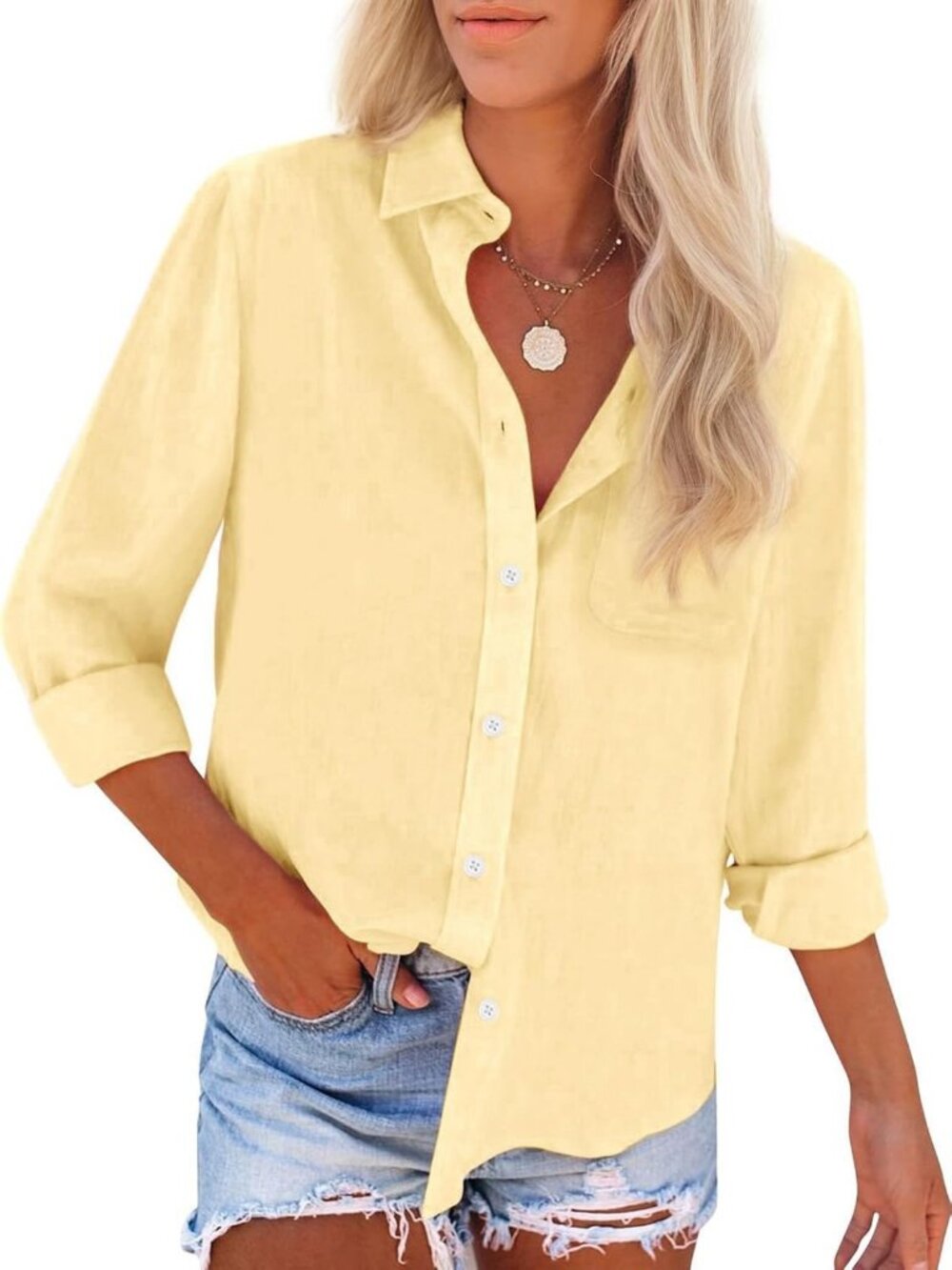 Chic Women's Cotton Button Down Oxford Shirts - Long Sleeve Work Blouses with